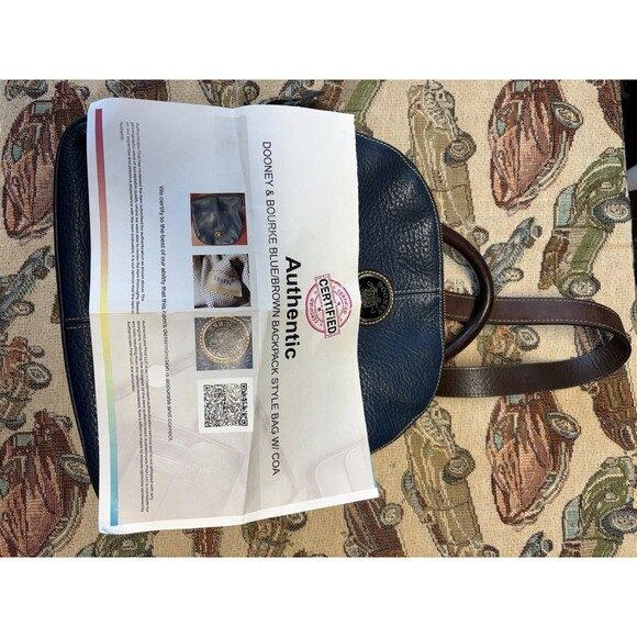 Dooney & Bourke Blue/BrownBackpack Style Bag W/COA  Sophisticated Style main image 7